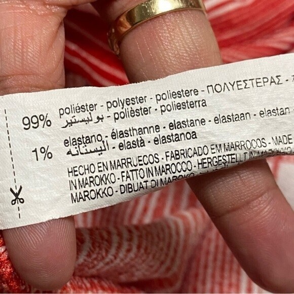 Zara Dress Women’s Size Small Red & White stripped Off the Shoulder MIDI Dress - Picture 8 of 8